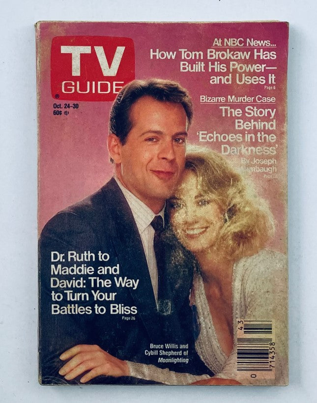 TV Guide Magazine October 24 1987 Bruce Willis Central PA Ed. No Label