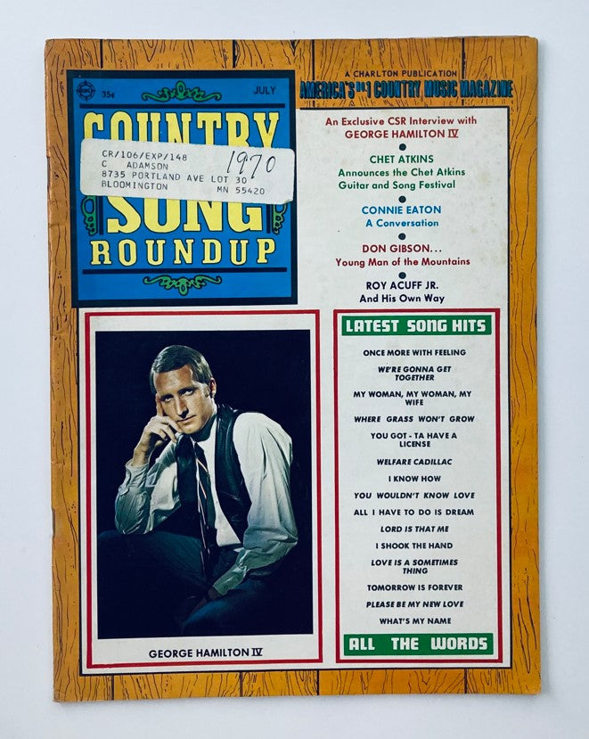 VTG Country Song Roundup Magazine July 1970 George Hamilton IV & Chet Atkins