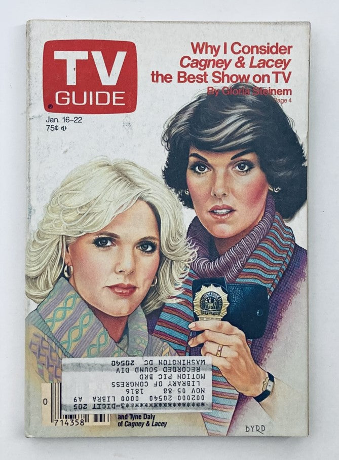 TV Guide Magazine January 16 1988 Cagney & Lacey WA-Baltimore Ed.