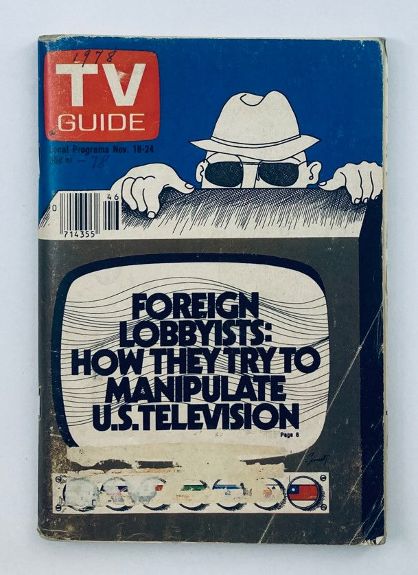 TV Guide Magazine November 18 1978 #1338 Foreign Lobbyists WA-Baltimore Ed.