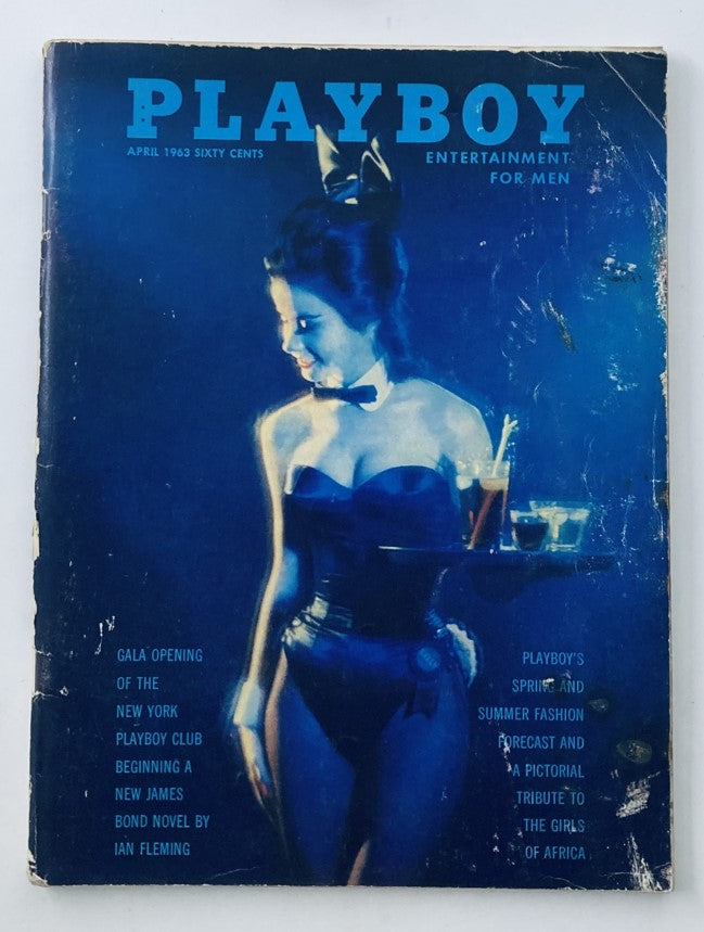 VTG Playboy Magazine April 1963 Covergirl Kelly Collins w Centerfold No Label