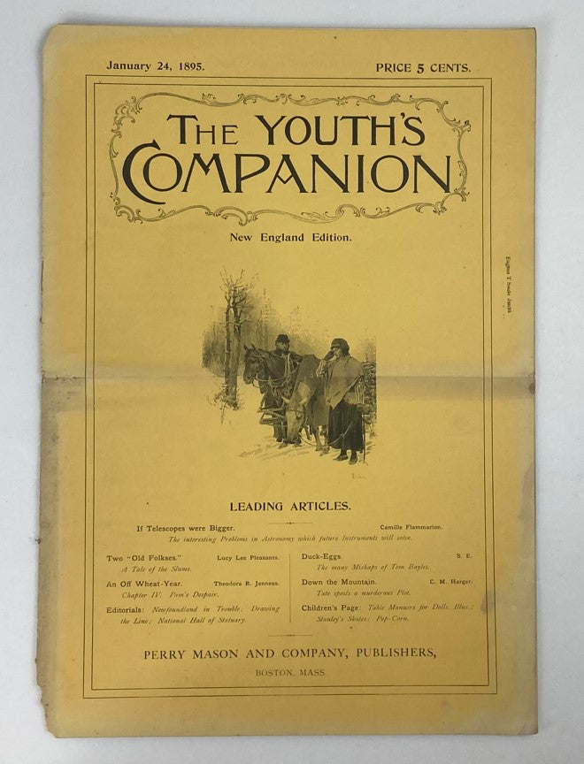 VTG The Youth's Companion Magazine January 24 1895 An Off Wheat-Year No Label