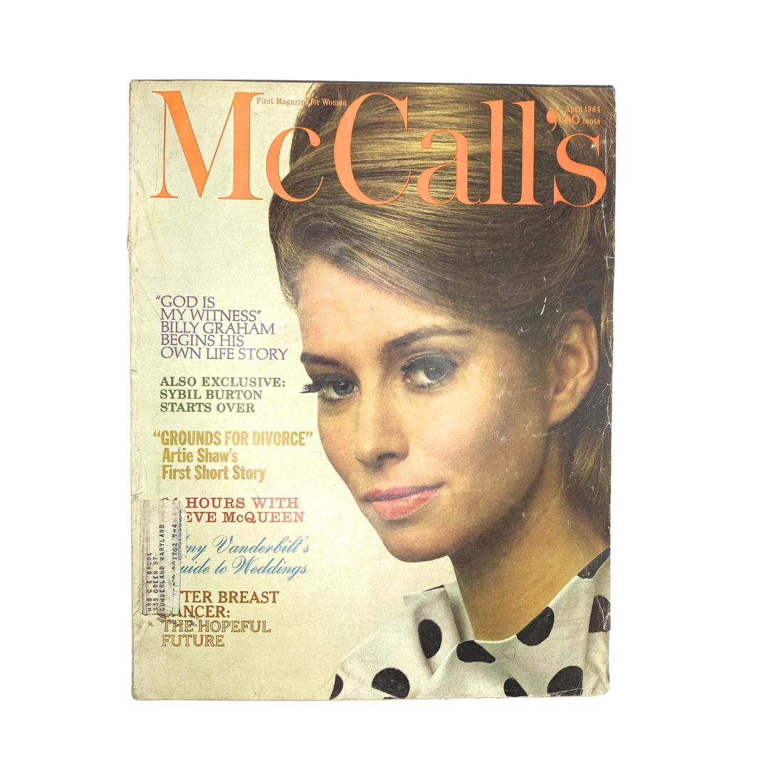 VTG McCall's Magazine April 1964 Vol 91 No. 7 Photograph of Romana Swann