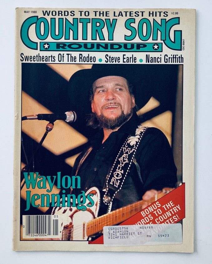 VTG Country Song Roundup Magazine May 1988 Waylon Jennings & Steve Earle