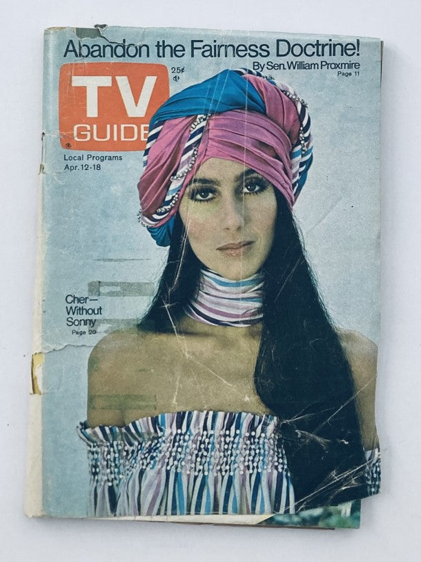 TV Guide Magazine April 12 1975 #1150 Cher - Without Sonny LA Metro Ed.