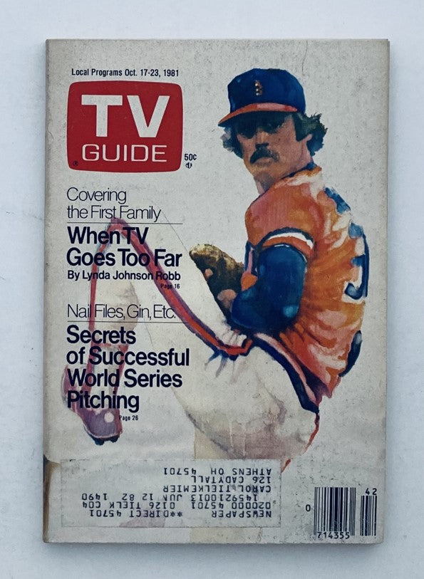 TV Guide Magazine October 17 1981 World Series Pitching West Virginia Ed.