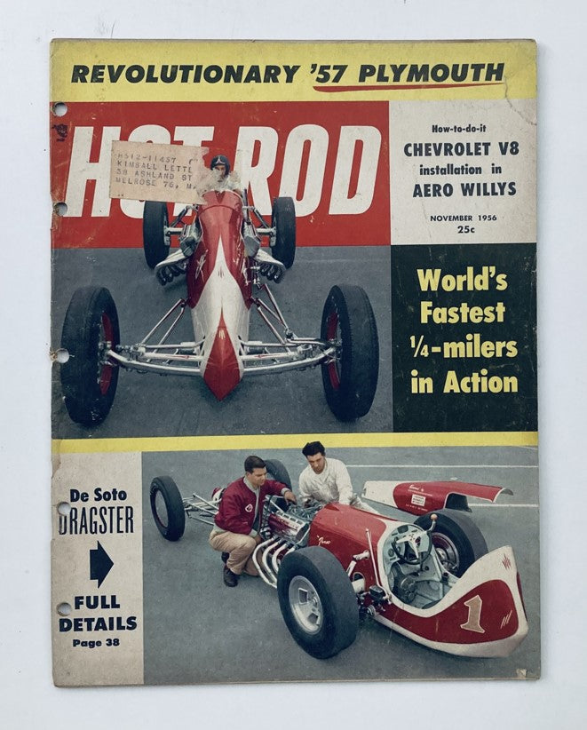 VTG Hot Rod Magazine November 1956 Vol 9 No. 11 Fastest 1/4-Milers in Action