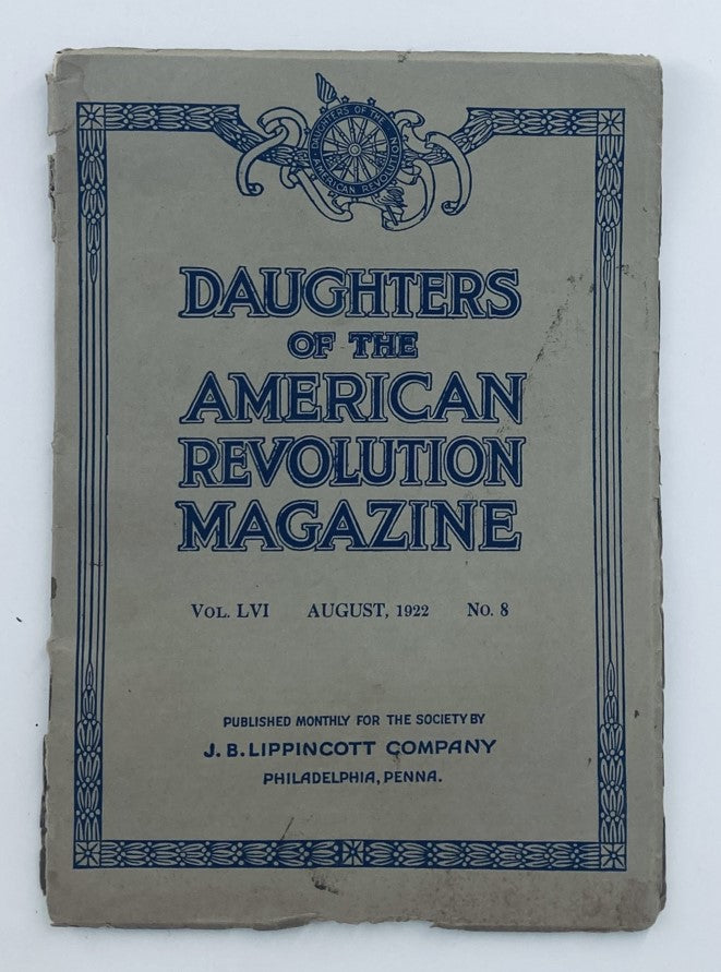 Daughters of the American Revolution Magazine August 1922 The Chapters No Label