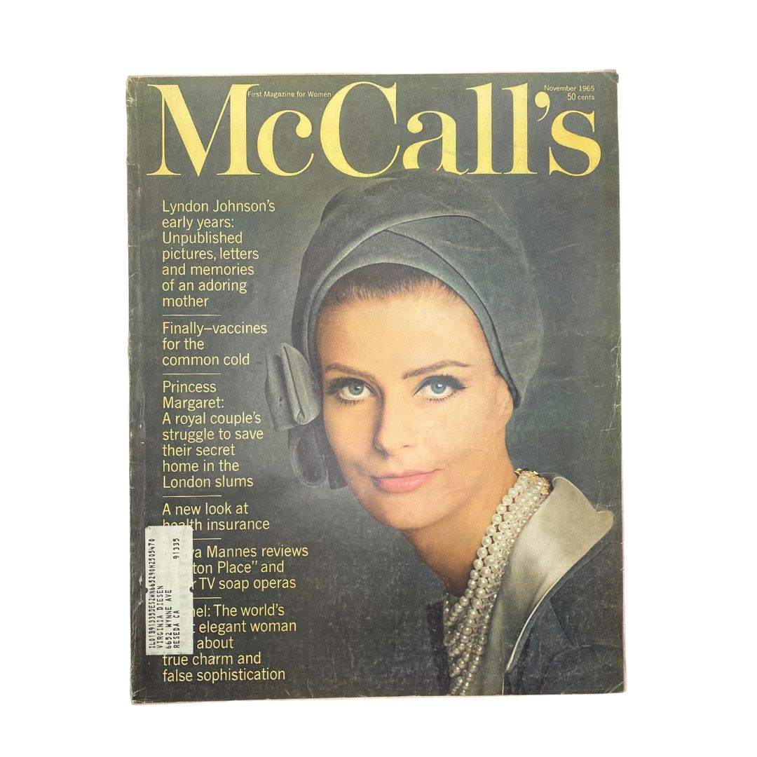 VTG McCall's Magazine November 1965 Cover Photograph of Angela Howard