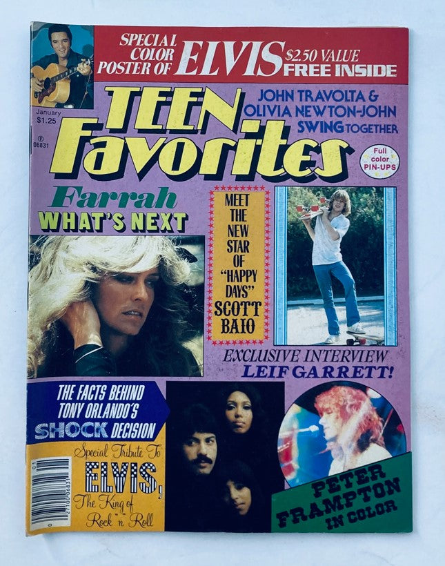 VTG Teen Favorites Magazine January 1978 Farrah Fawcett, Leif Garrett No Label