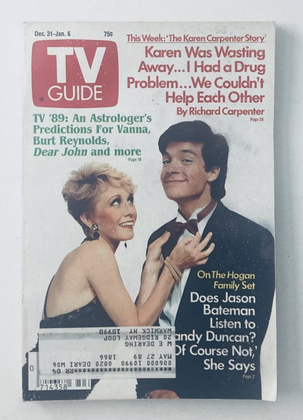 TV Guide Magazine December 31 1988 Jason Bateman, Sandy Duncan NY Metro Ed.