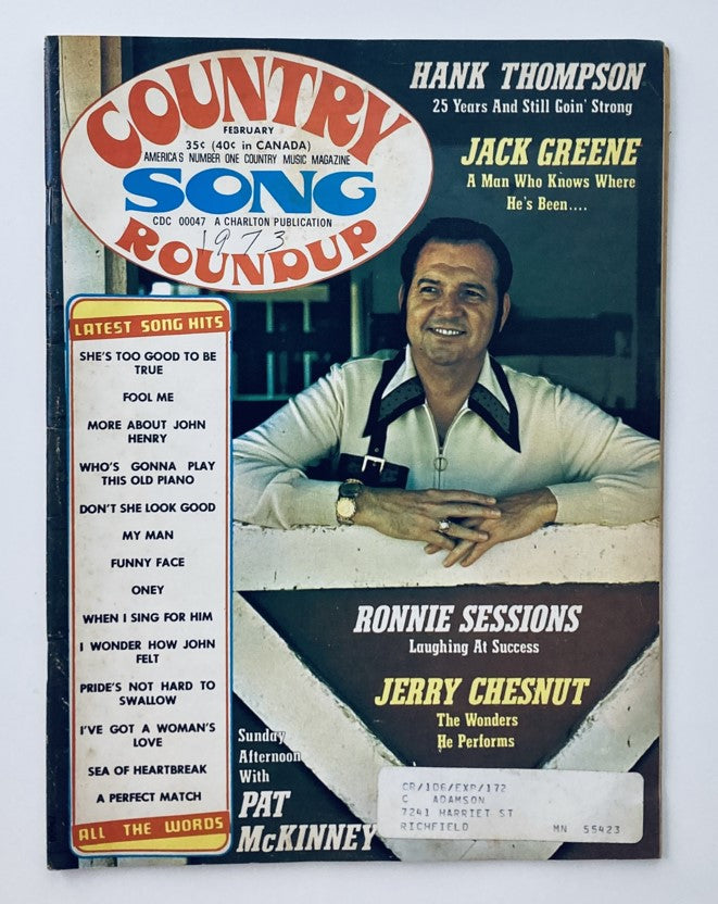 VTG Country Song Roundup Magazine February 1973 Jack Greene & Hank Thompson