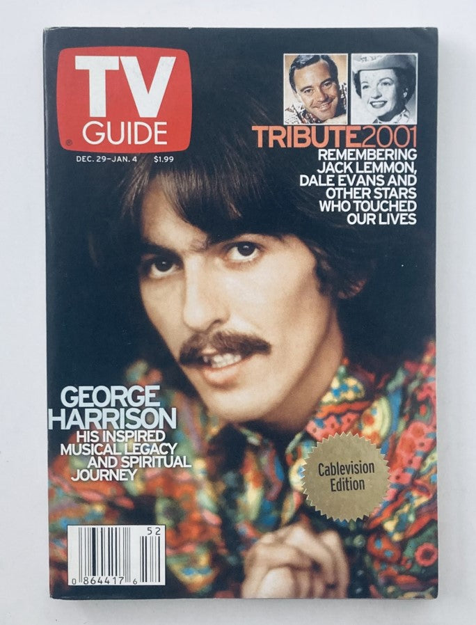 TV Guide Magazine December 29 2001 George Harrison Cablevision-Hudson Valley Ed.