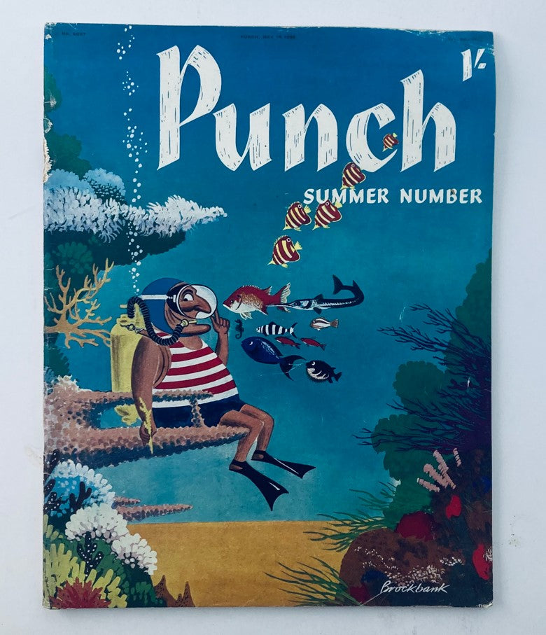 VTG Punch Magazine May 16 1956 Summer Number WWII Cartoon & Humour No Label