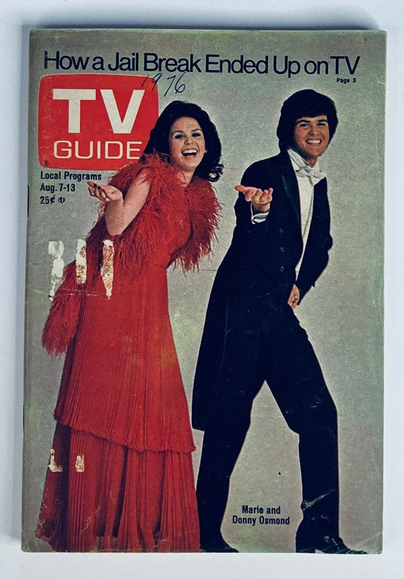 TV Guide Magazine August 1976 #1219 Marie & Donny Osmond WA-Baltimore Ed.