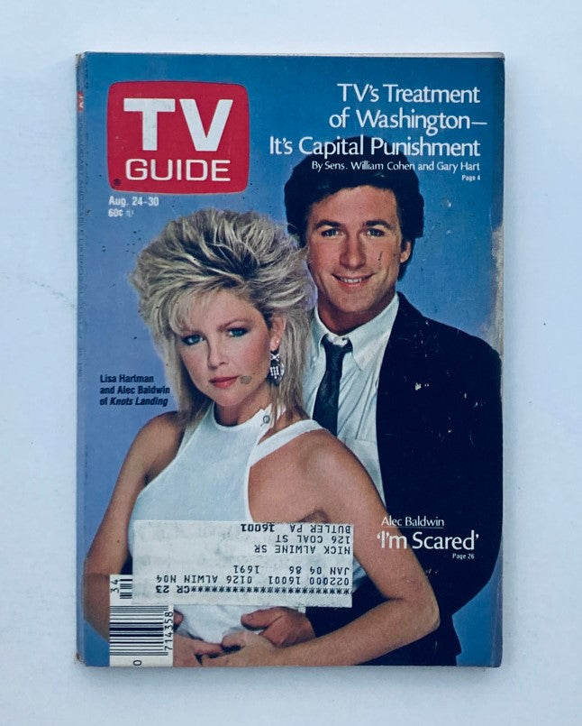 TV Guide Magazine August 24 1985 Alec Baldwin, Lia Hartman Pittsburgh Metro Ed.