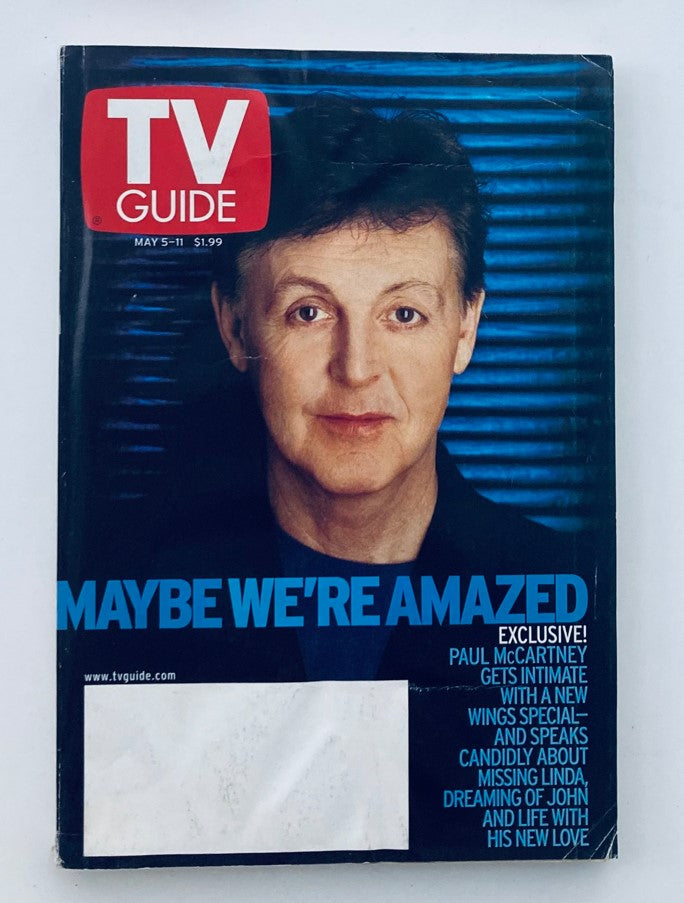 TV Guide Magazine May 5 2001 Paul McCartney Toledo-Lima Ed. No Label