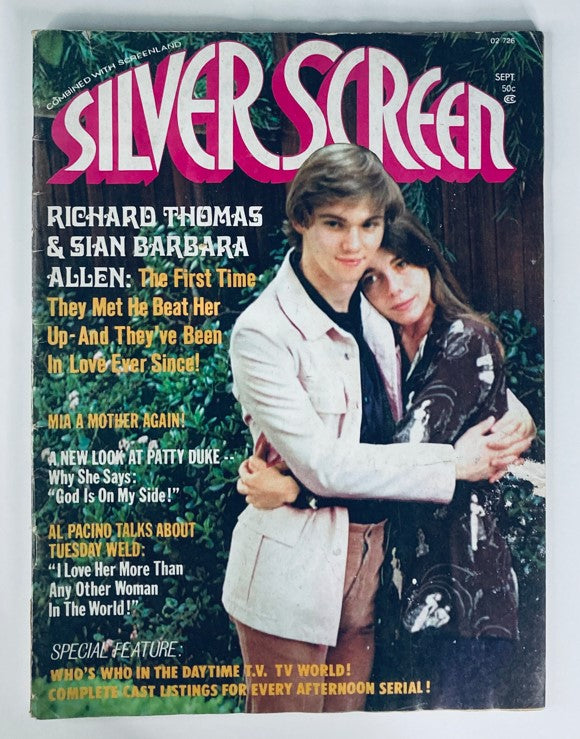 VTG Silver Screen Magazine September 1973 Vol 43 #9 Richard Thomas No Label