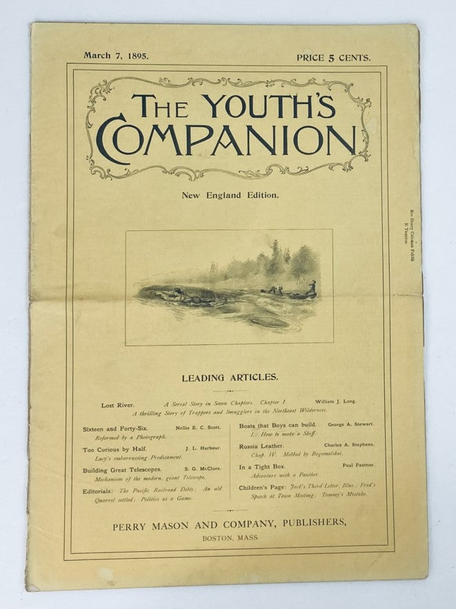 VTG The Youth's Companion Magazine March 7 1895 Russia Leather No Label