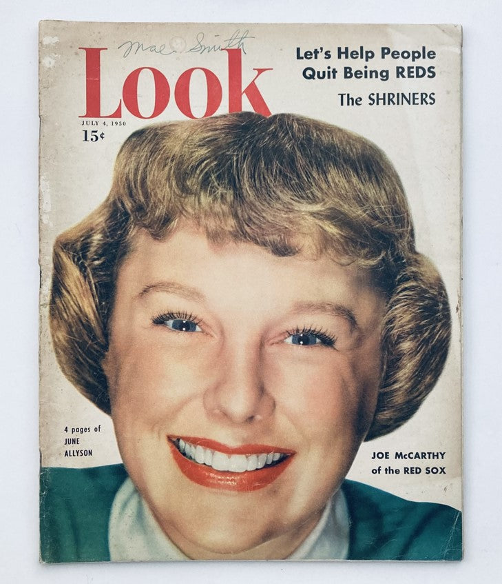 VTG Look Magazine July 4 1950 Vol 14 No. 14 Cover Girl June Allyson No Label