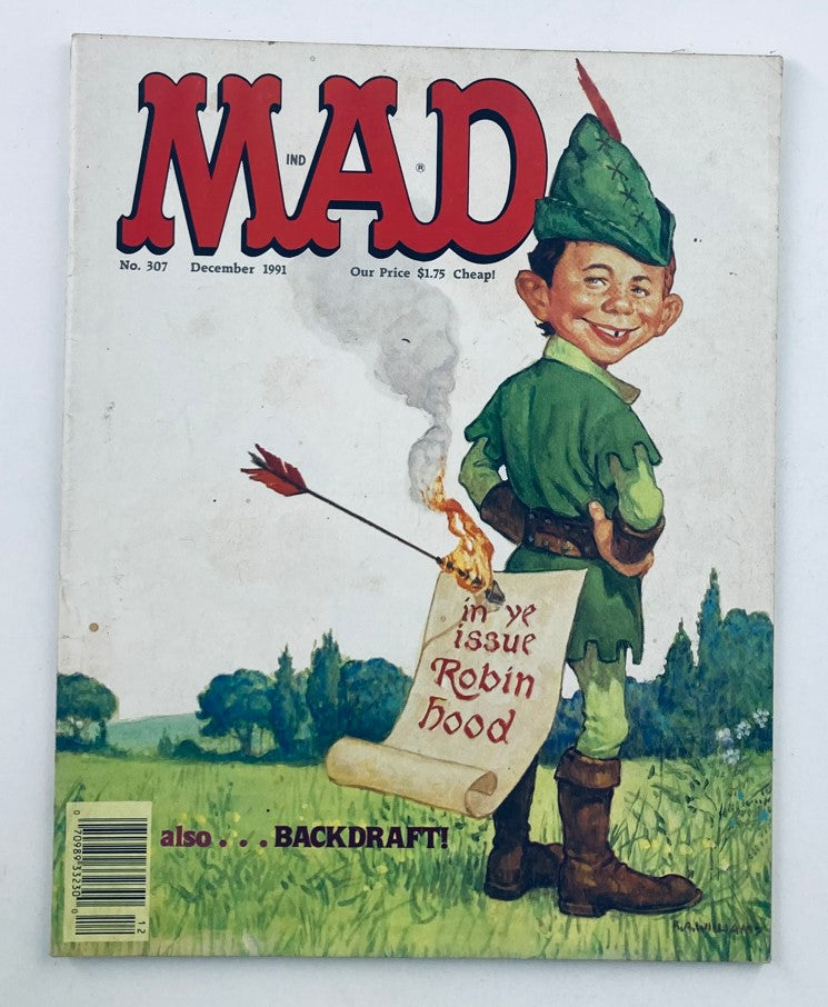 Mad Magazine December 1991 No. 307 Issue Robin Hood 4.0 VG Very Good No Label