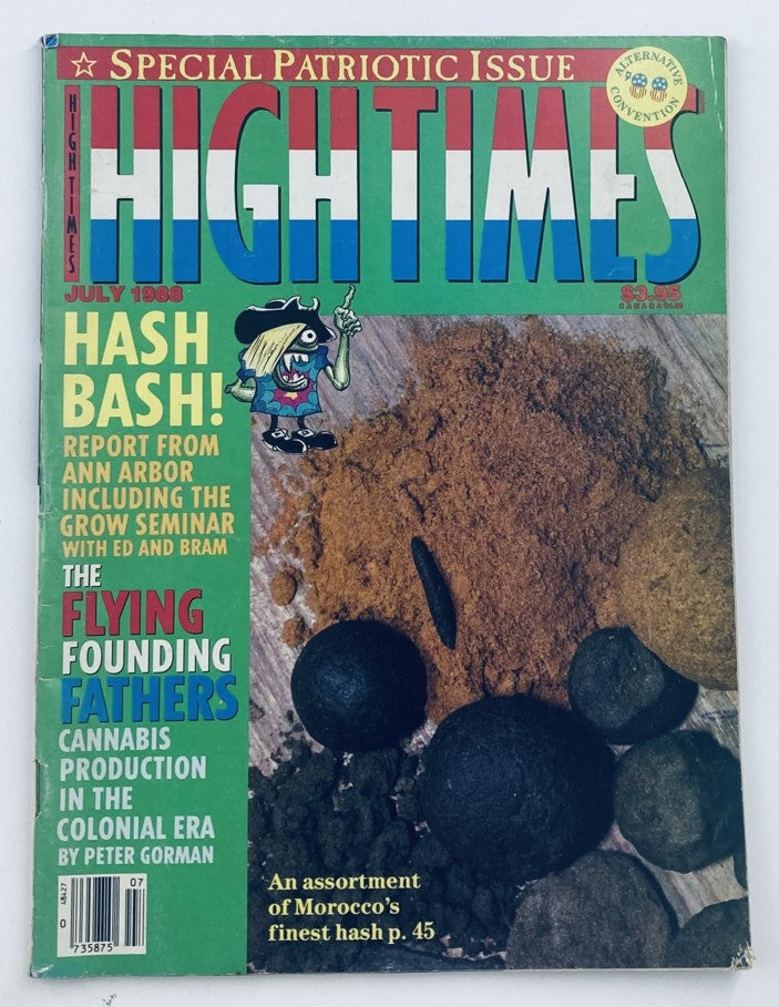 VTG High Times Magazine July 1988 #155 The Flying Founding Fathers No Label