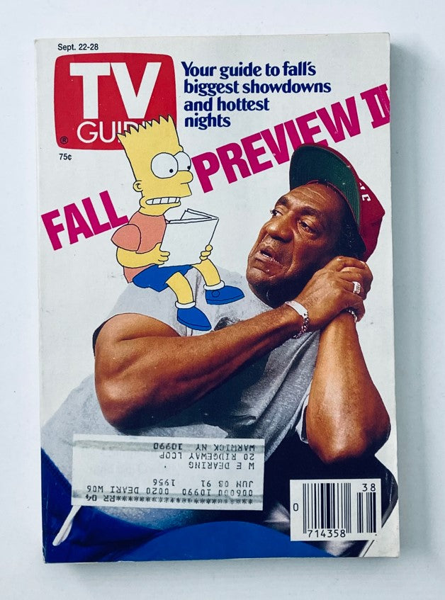 TV Guide Magazine September 22 1990 Bill Cosby & Bart Simpson NY Metro Ed.