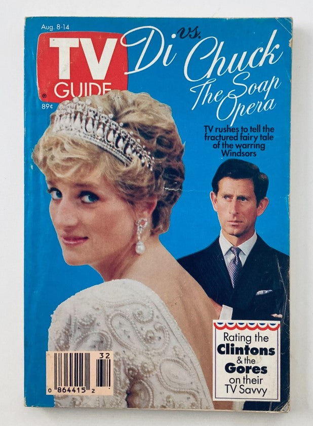 TV Guide Magazine August 8 1992 Princess Diana & Prince Charles PA Ed No Label