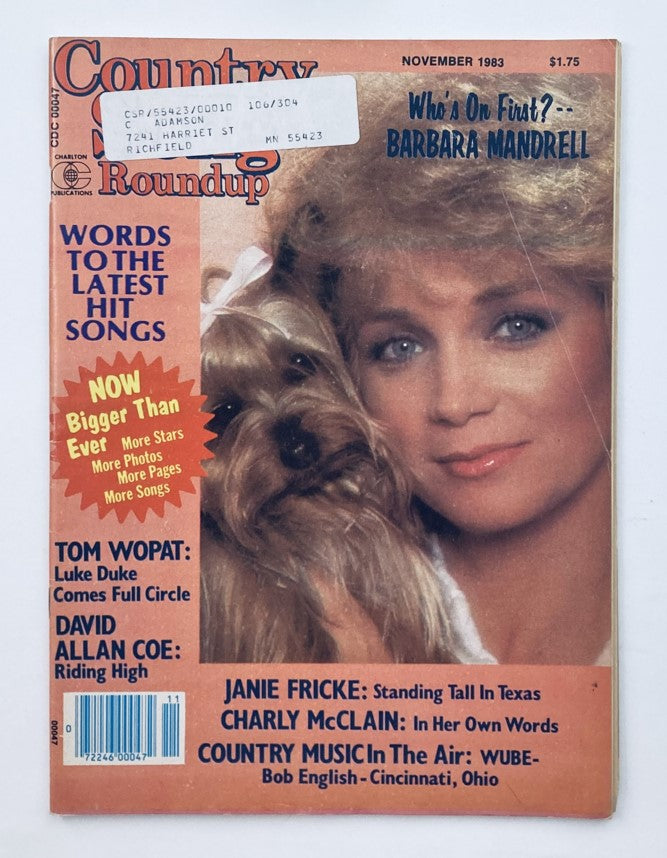 VTG Country Song Roundup Magazine November 1983 Barbara Mandrell & Tom Wopat