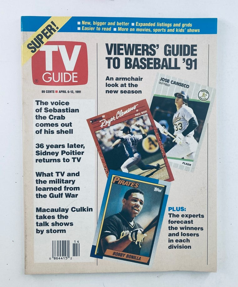 TV Guide Magazine April 6 1991 #1984 Jose Canseco, Roger Clemens No Label