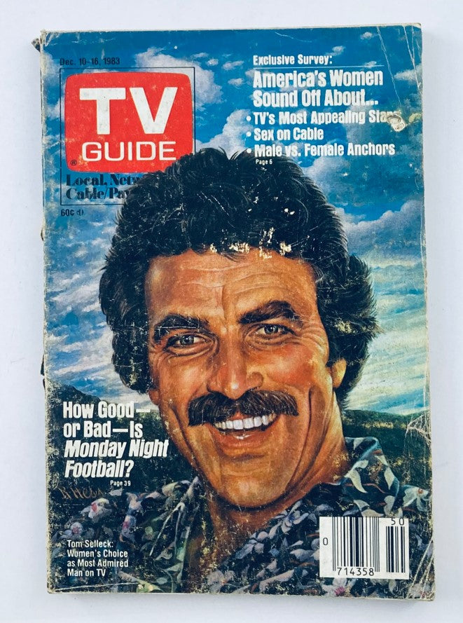 TV Guide Magazine December 10 1983 Tom Selleck Dayton Ed. No Label