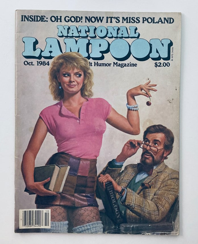 Vtg National Lampoon Magazine October 1984 Featuring Miss Poland - No Label, Water Damage on Back