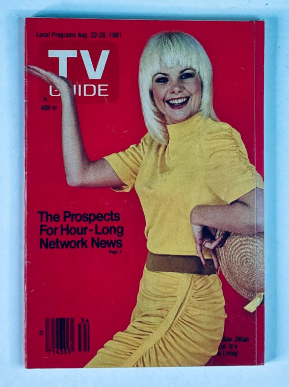 TV Guide Magazine August 22 1981 #1482 Ann Jillian Nashville Ed. No Label