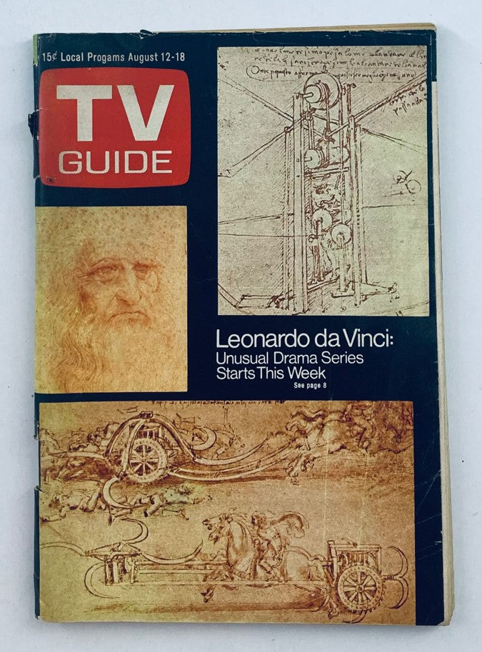 TV Guide Magazine August 12 1972 #511 Leonardo's Sketches NY Metro Ed. No Label