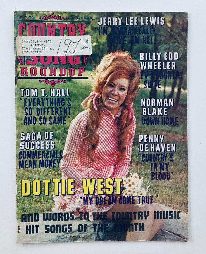 VTG Country Song Roundup Magazine January 1972 Dottie West 'My Dream Come True'