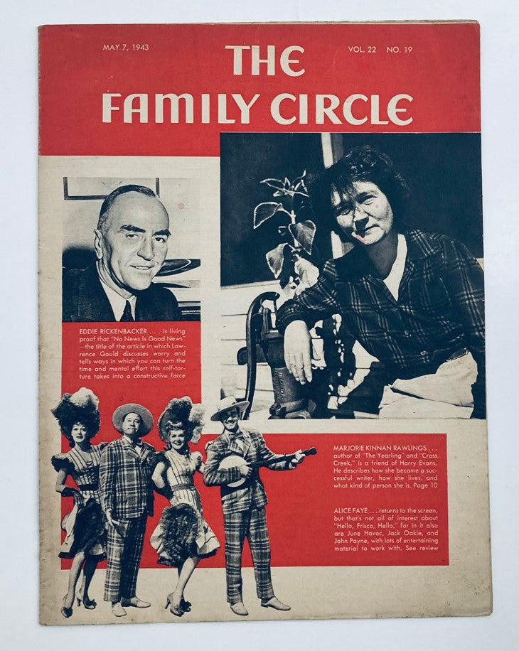 VTG The Family Circle Magazine May 7 1943 Eddie Rickenbacker No Label