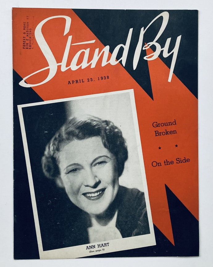 VTG Stand By Magazine April 23 1938 Ann Hart, On the Side and Ground Broken