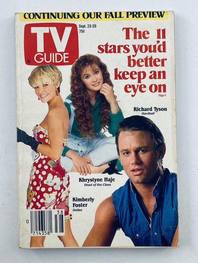 TV Guide Magazine September 23 1989 Kimberly Foster WA-Baltimore Ed. No Label