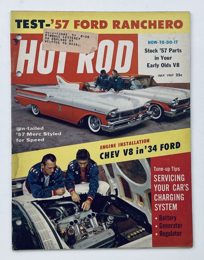 VTG Hot Rod Magazine July 1957 Vol 10 No. 7 Engine Chev V8 in '34 Ford