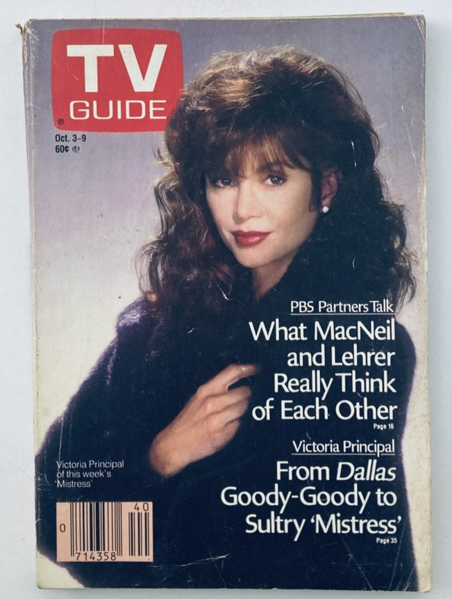 TV Guide Magazine October 3 1987 Victoria Principal Central PA Ed. No Label