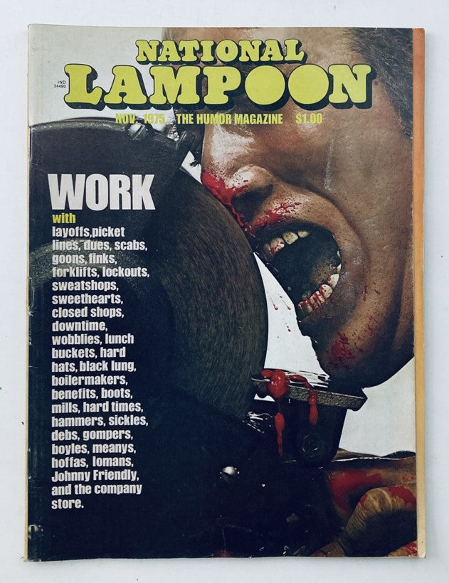 Vtg National Lampoon Magazine November 1975 Featuring Johnny Friendly - No Label, Creased Condition