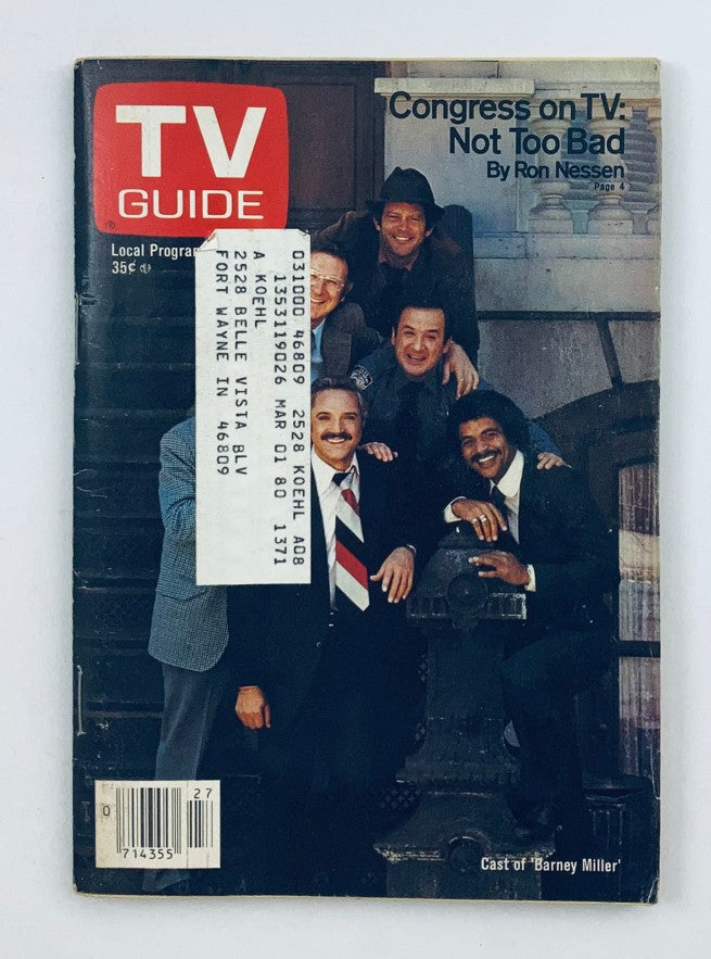 Cover of TV Guide Magazine July 7 1979, issue #1371 featuring the cast of 'Barney Miller'. The cover includes a headline about Congress on TV and highlights the show's popularity.