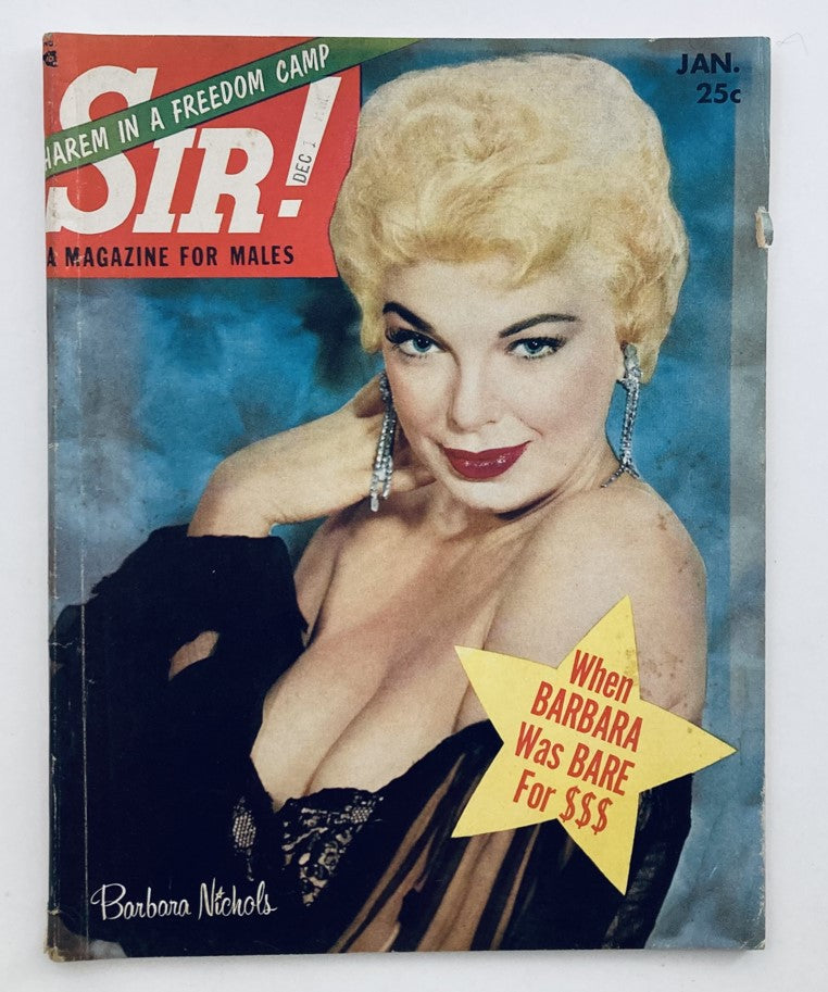 VTG Sir! Magazine for Males January 1957 Barbara Nichols No Label