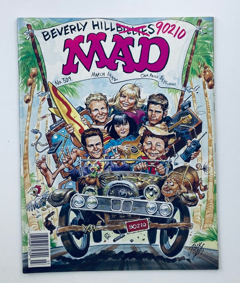 Mad Magazine March 1992 No. 309 Beverly Hills 90210 6.0 FN Fine No Label