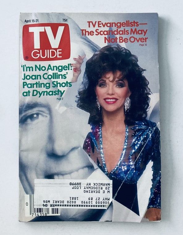 TV Guide Magazine April 15 1989 Joan Collins & John Forsythe NY Metro Ed.