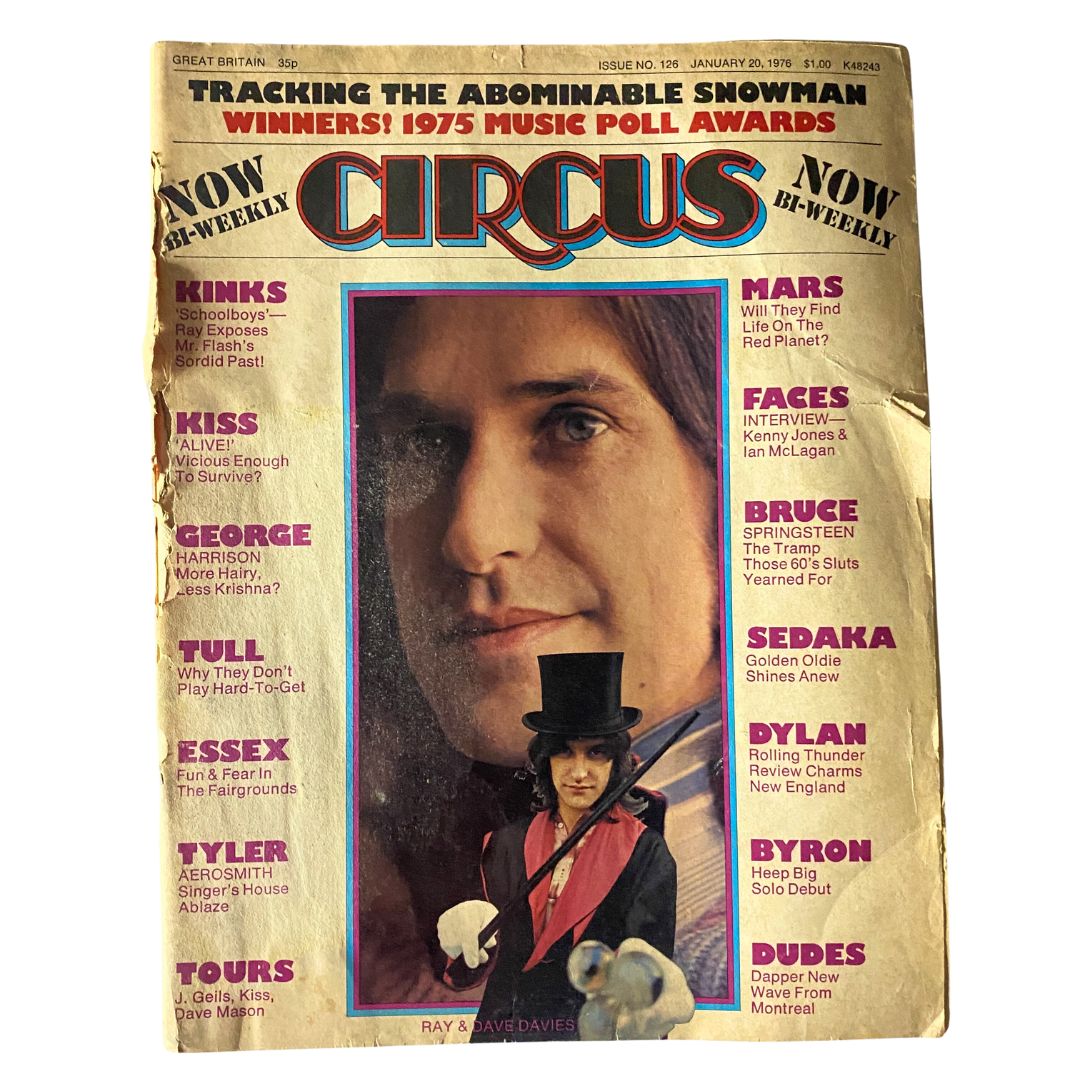 VTG Circus Magazine January 20 1976 Ray & Dave Davies GD Interior No Label