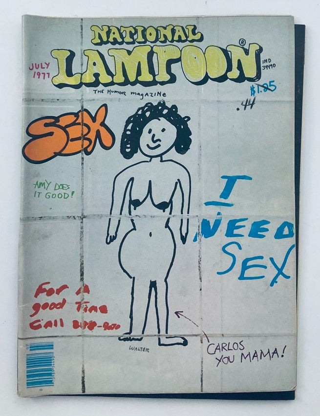 Vintage National Lampoon Magazine July 1977 Featuring Carlos "You Mama" Drawing No Label