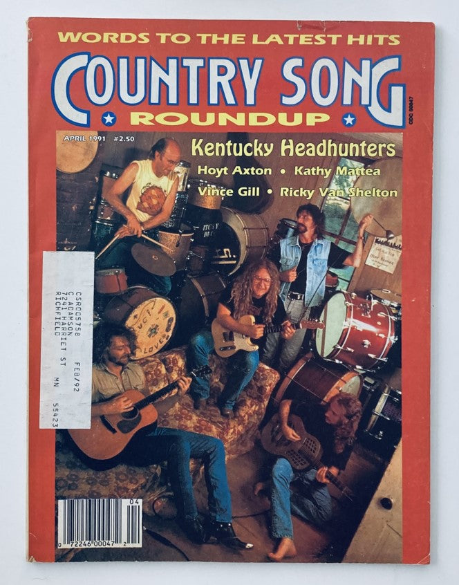 Country Song Roundup Magazine April 1991 Kentucky Headhunters & Hoyt Axton