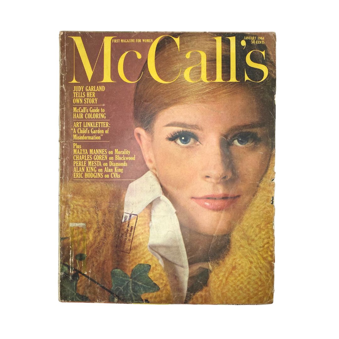 VTG McCall's Magazine January 1964 Cover Photograph of Angela Howard