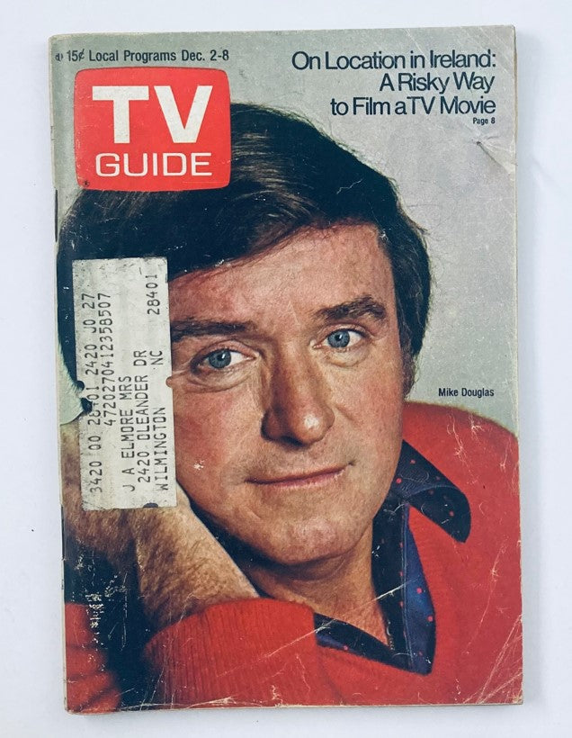 TV Guide Magazine December 2 1972 #527 Mike Douglas North Carolina Ed.